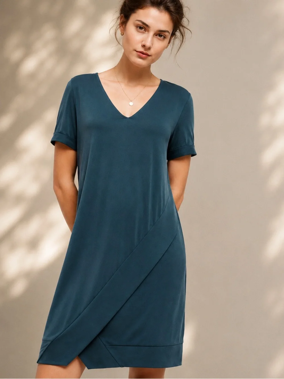 Anthropologie Dolan Green Short Sleeve Shift Dress Flowy Green Small - Picture 1 of 7